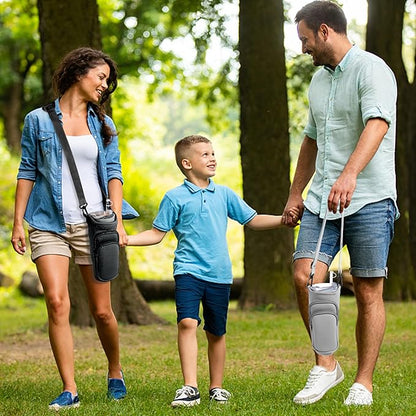 Water Bottle Carrier Bag with Phone Pocket for Stanley Cup 40/30 oz, Water Bottle Holder with Adjustable Strap& Straw Cover, Stanley Cup Accessories