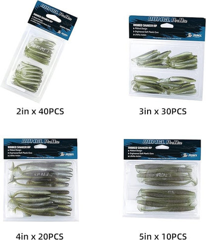 RUNCL Swimbaits Paddle 10/20/30/40PCS, 5/4/3/2 Inchs Paddle Tail, Soft Lure for Trout Crappie Bass, Durable Plastic Bait Swimmer for Saltwater/Freshwater, Fishing Lover's Gift