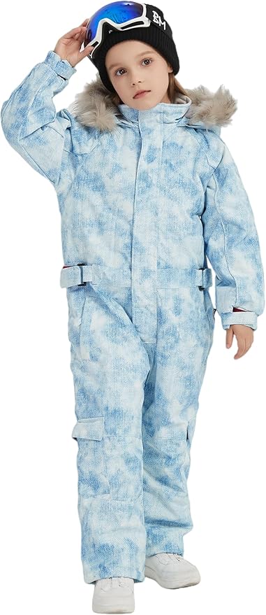 Kids Girls Boys Waterproof Colorful One Piece Snowsuits Coveralls Ski Suits Jackets Winter Jumpsuits