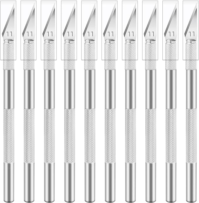 10 Pack Hobby Knife Set, Stainless Steel Craft Knife Kit for Pumpkin Carving, DIY, Art, Cutting, Stencil