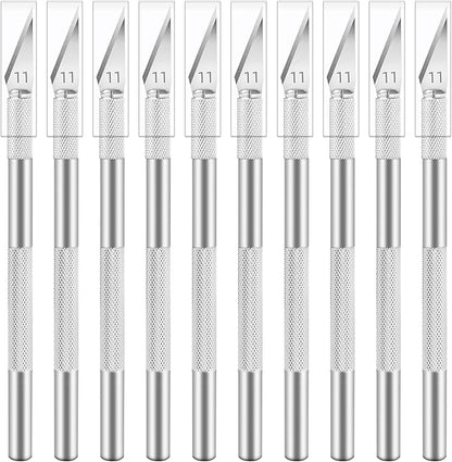 10 Pack Hobby Knife Set, Stainless Steel Craft Knife Kit for Pumpkin Carving, DIY, Art, Cutting, Stencil