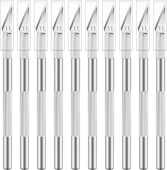 10 Pack Hobby Knife Set, Stainless Steel Craft Knife Kit for Pumpkin Carving, DIY, Art, Cutting, Stencil