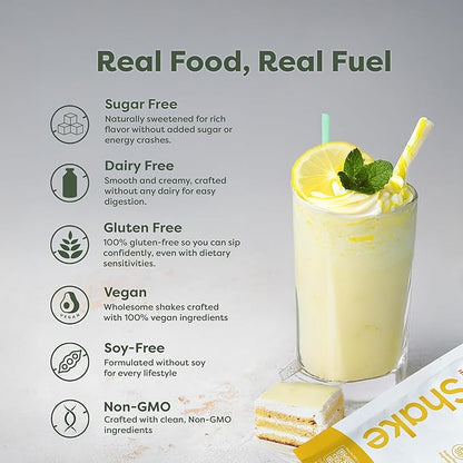 310 Nutrition All-In-One Meal Replacement Shake Powder - Plant-Based Protein Smoothie Blend w/High Fiber, Probiotics & Adaptogens - Low Carb, Vegan, Keto & Paleo Friendly - Lemon Cake - 28 Servings