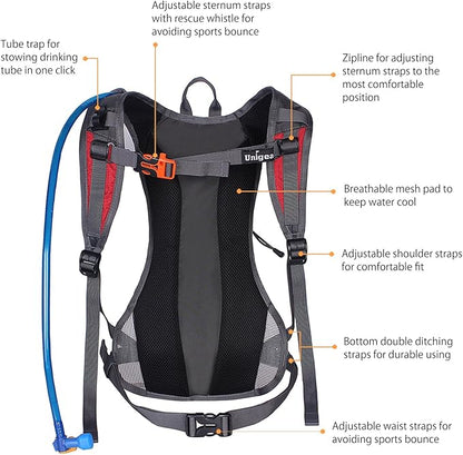 Unigear Hydration Pack Backpack with 70 oz 2L Water Bladder for Running, Hiking, Cycling, Climbing, Camping, Biking