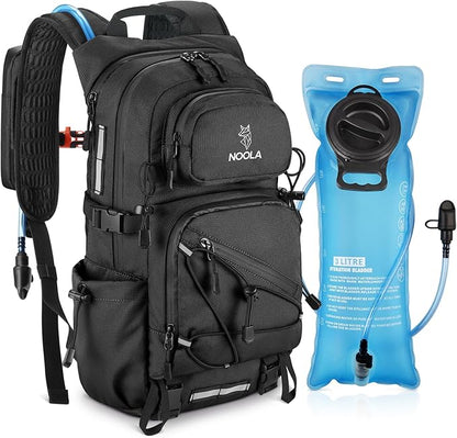 NOOLA Hydration Backpack with 3L Water Bladder, 22L Water Backpack for Hiking Cycling Running Biking, Lightweight Hiking Pack (Black)