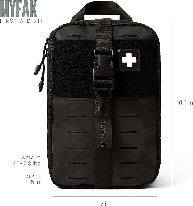 MY MEDIC MyFAK Standard Ifak First Aid Kit - 132 Life Saving Trauma and Medical Items - HSA FSA Eligible Survival Kit for Camping or Your Car - Black