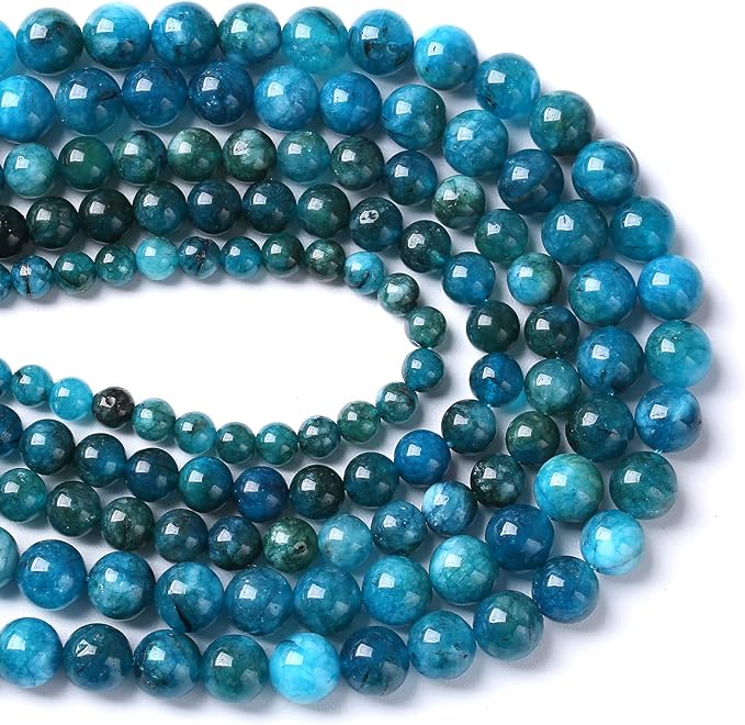 120PCS 6MM Blue Apatite Spacer Loose Beads for Jewelry Making DIY Bracelet Necklace 2 Strands