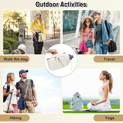 Water Bottle Carrier Bag with Strap, Water Bottle Holder Crossbody Bags for Women Men for Walking, Hiking,Cycling