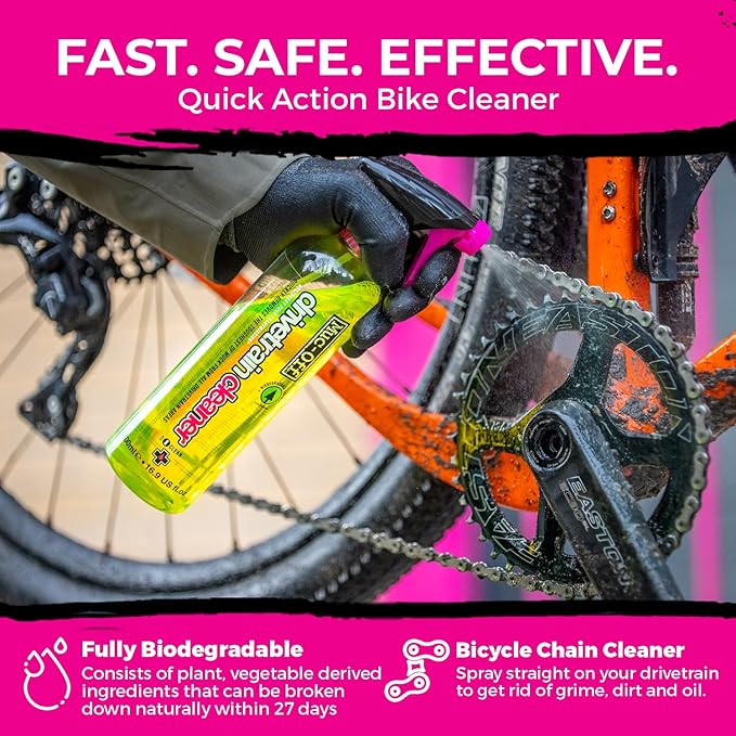 Muc-Off Bio Drivetrain Cleaner | Effective Biodegradable Bicycle Chain Cleaner and Degreaser Spray | Suitable for All Types of Bike