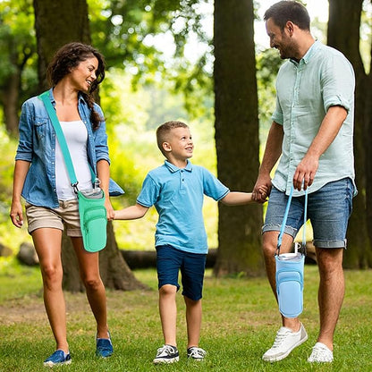 Water Bottle Carrier Bag with Phone Pocket for Stanley Cup 40/30 oz, Water Bottle Holder with Adjustable Strap& Straw Cover, Stanley Cup Accessories