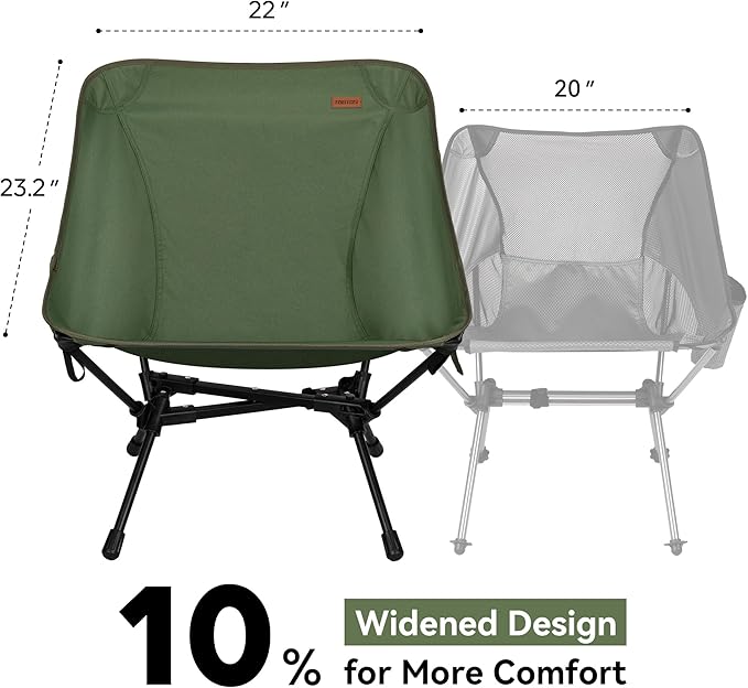 TOBTOS 2 Pack Ultralight Camping Chair, Portable Folding Backpacking Chair, Compact Camping Chair with Carry Bag for Outdoor Camp Hiking Backpack Beach Travel (Green)