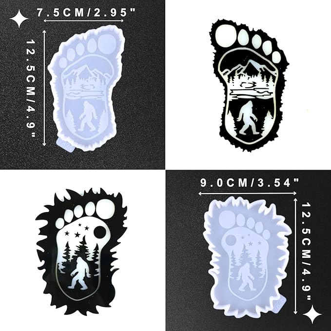 2pcs Foot Coaster Silicone Molds, Bigfoot Sasquatch Epoxy Resin Casting Mold for Drink Coasters, Cup Mats, Home Decoration, Handmade Crafts