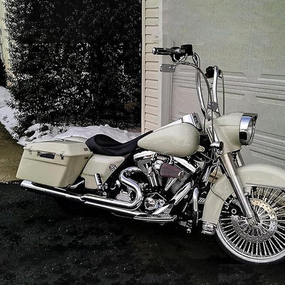 Motorcycle Rectangle Rearview Mirror 8mm 10mm Blue Lens Side Mirrors 360 Degree Chrome Universal Replacement for Harley Softail Touring Sportster Cruiser Street Bike Scooter Chopper