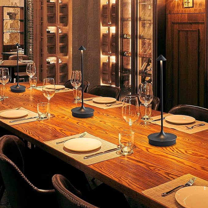 Cordless Table Lamp Rechargeable LED Table Lamps Battery Operated 4000mAh Touch Dimmable Wireless Lamp Waterproof Portable Outdoor Table Light for Restaurants and Dining Home Indoor/Outdoor Use