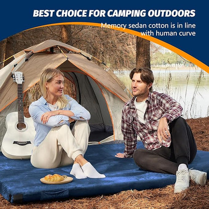 CYMULA Memory Foam Camping Mattress Pad, CertiPUR-US Sleeping Mat, Portable Roll Up Mattress for Adults, Camping Bed Pads for Sleepover, Car Bed with Travel Bag