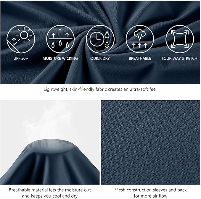 BASSDASH Fishing T Shirts for Men UV Sun Protection UPF 50+ Long Sleeve Tee T-Shirt