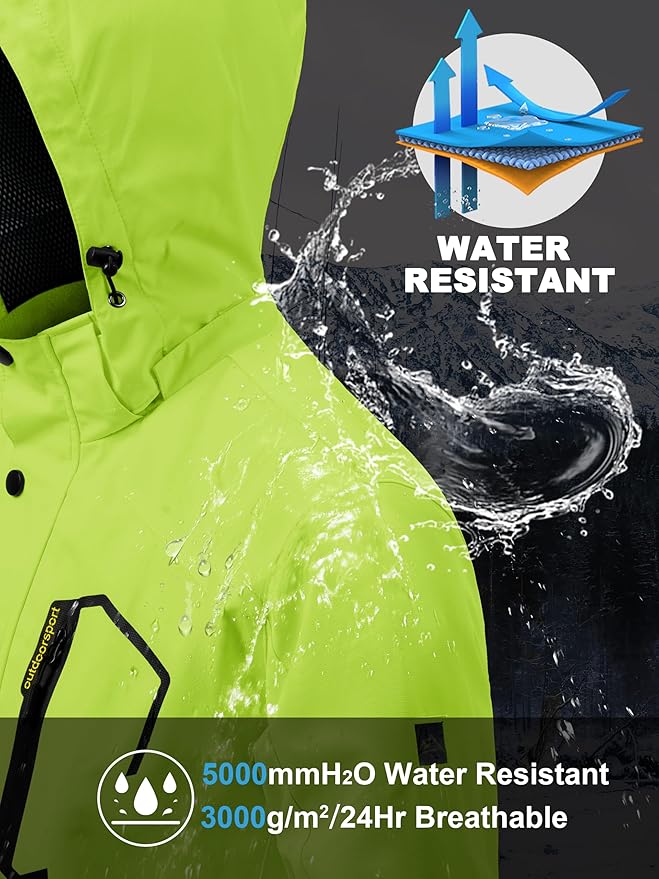 MAGCOMSEN Men's Lightweight Windbreaker Rain Jacket Raincoat with Detachable Hood for Hiking Fishing Activewear