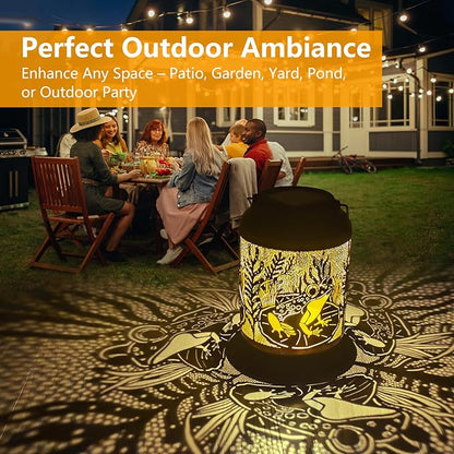 Solar Lantern Outdoor Frog Garden Decor, IP65 Waterproof Hanging Solar Powered Lights Birthdays Gifts for Women Mom, Metal Decorative Light for Patio Yard Lawn Porch Backyard Christmas
