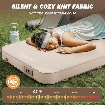 TOBTOS 4" Thick Self Inflating Sleeping Pad with Electric Pump, Ultra-Compressible Compact Foam Camping Mattress, Fast Inflate Insulated Sleeping Mat for Tent, Car, Camping
