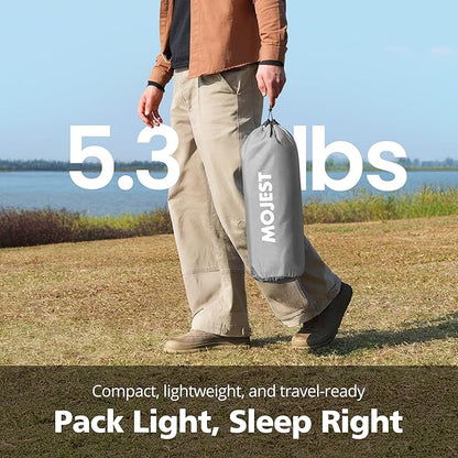 Ultralight Camping Cot for Adults, Portable Folding Camping Bed, Supports 350 lbs - Lightweight for Travel, Camping, Hiking, Backpacking, Mountaineering, Light Gray