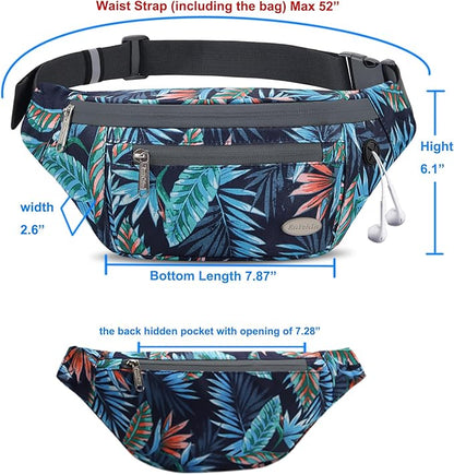 Entchin Fanny Pack for Women Men,Crossbody Belt Bag with 4-Zipper Pockets,Adjustable Waist Bag Pack,One of the Most Popular Travel Essential Gifts for Walking,Traveling,Cycling