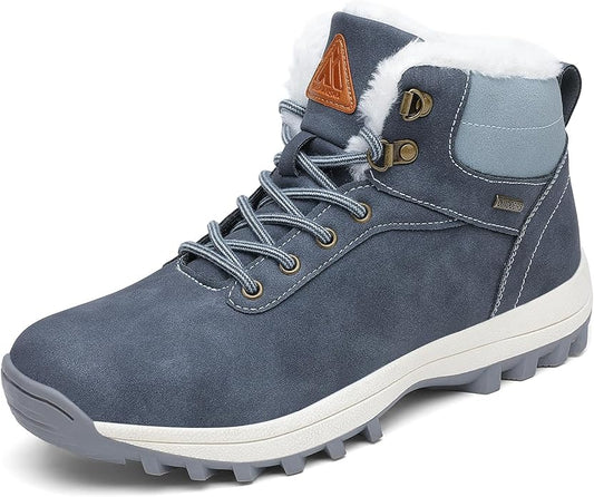 Mishansha Men's Waterproof Snow Boots, Insulated Warm Lined Winter Boot for Cold Weather, Non-Slip Outdoor Trekking Hiking Shoes Size 4-13.5