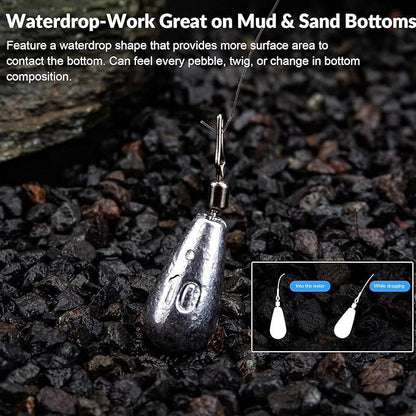 THKFISH Fishing Weights Sinkers Set, 60PCS Fishing Sinker Drop Shot Weights Kit,Drop Shot Rig Wacky Hooks for Saltwater Freshwater Bass Fishing