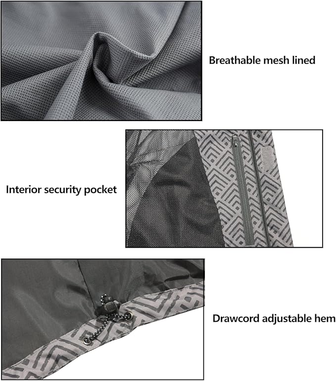 Little Donkey Andy Men's Waterproof Rain Jacket Outdoor Lightweight Rain Shell Coat for Hiking,Golf,Travel