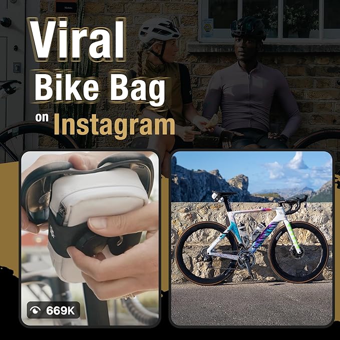 Lumiere & Co. Falcon Magnetic Saddle Bag– 0.69L | 6”x 3.5”x2 | Sleek Minimalist Design, Fast Magnetic Buckle Attachment | Cycling Bike Bag (Green, Large)