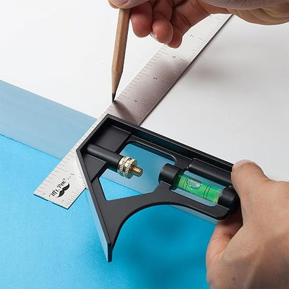 Mr. Pen- Combination Square Set, 12", Blue, Combo Square, Carpentry Tools, Carpenter Square, Woodworking Tools and Accessories, T Ruler