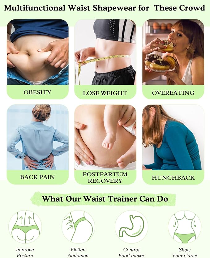 Short Torso Waist Trainer for Women Lower Belly Fat, Workout Fajas Colombianas Waist Cincher Corset