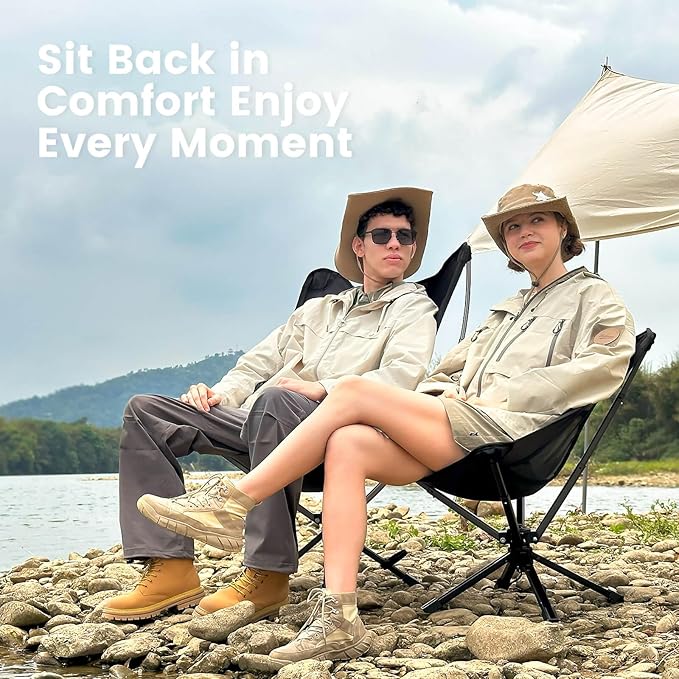 Portable Camping Chair - SwivelCore 180 Swivel & Auto-Return, Small Compact Lightweight Folding Chairs for Adults, Outdoor Backpack Chair for Adventures, Setup in Seconds, Support 300 LBS