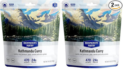 Backpacker's Pantry Kathmandu Curry, 2 Servings Per Pouch, Freeze Dried Food, 16 Grams of Protein, Vegan, Gluten Free (Pack of 2)