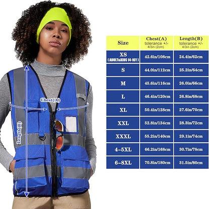 A-SAFETY High Visibility Reflective Safety Vest Customize Logo (XS-8XL)