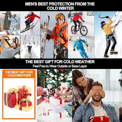 UNIQUEBELLA Men's Thermal Underwear Sets Top & Long Johns Fleece Sweat Quick Drying Thermo Base Layer