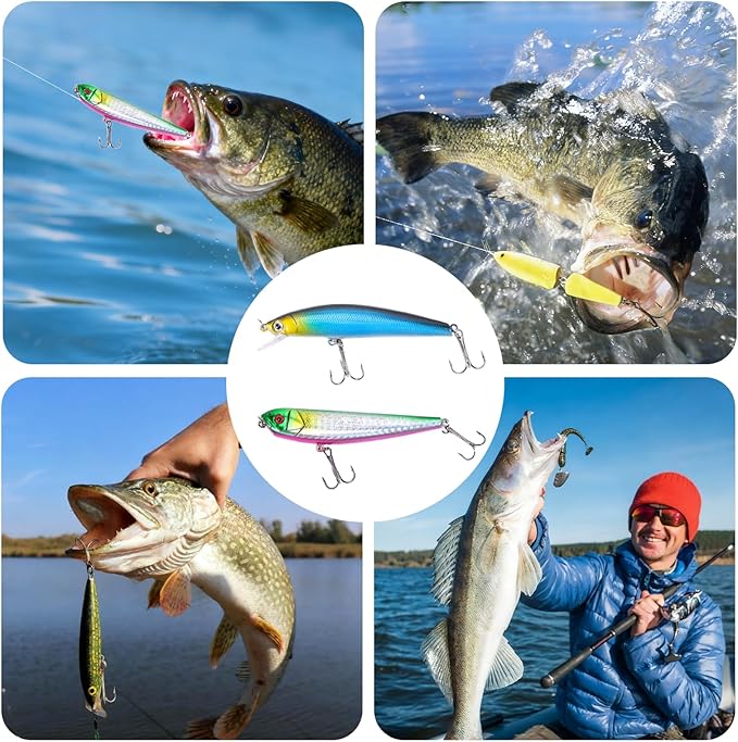 Jaylene 16.5Inch Fishing Backpack with Tackle Boxes, Fishing Backpack with Rod Holder, Waterproof Sling Tackle Bag For Gear With Lures, Pliers, Fish Lip Gripper Gifts for Men