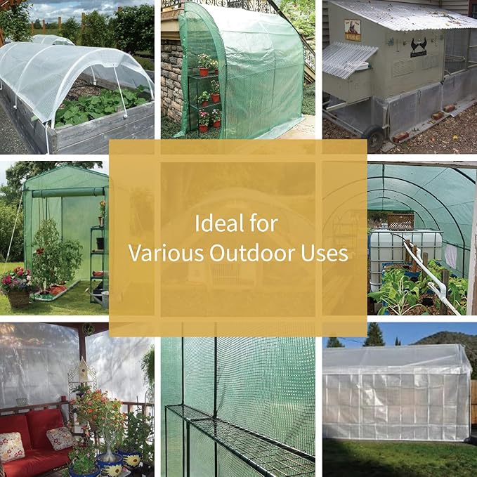 GUARD SHIELD Clear White Tarp Heavy Duty 8x10 Feet Waterproof for Greenhouse Outdoor Garden Poly Cover UV Resistant 3x3 Weave 10mil