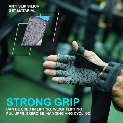 Workout Gloves for Men & Women – Fingerless Weight Lifting Gloves with Wrist Support for Gym, Crossfit, and Exercise – Durable Grip for Weightlifting, Cycling & Training
