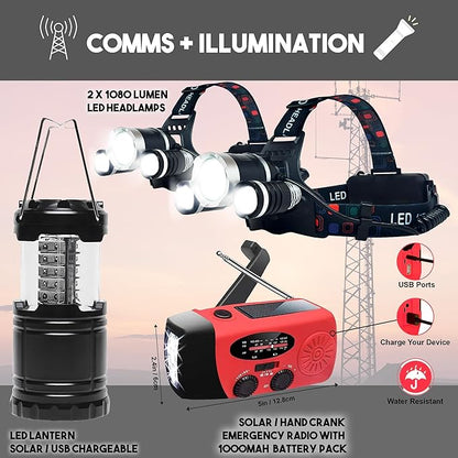 Denver: Premium 72 Hour Survival Backpack with Supplies - 2024 Model Bug Out Bag Backpack - Upgraded Go Bag Emergency Backpack w/Complete Tactical Survival Kit - Bug Out Bag Survival Kit for 2 Person