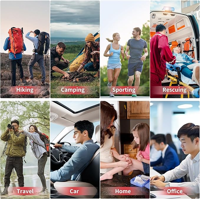 First Aid Kits - Emergency Medical Kit with 218 Pcs Medical Supplies, Sports First Aid Kits, Waterproof Trauma Kit for Car, Home, Businesses, Camping, Hiking, Adventure