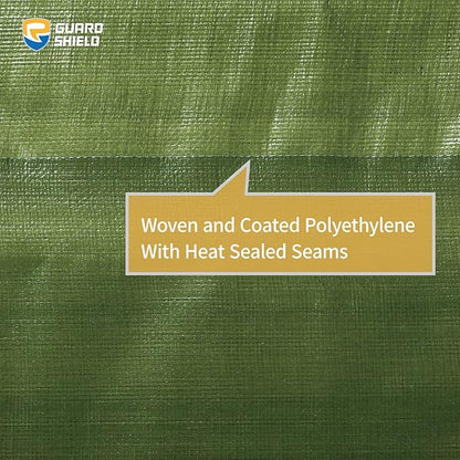 GUARD SHIELD Tarps Heavy Duty Waterproof 10x20 Feet Green Poly Tarp Cover Outdoor Thick UV Resistant Tarpaulin with Grommets 10mil (2-Pack)