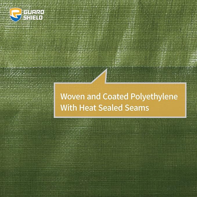 GUARD SHIELD Heavy Duty Tarp 8x10 Feet Green Multi Purpose Thick Waterproof Poly Tarp Cover 10mil