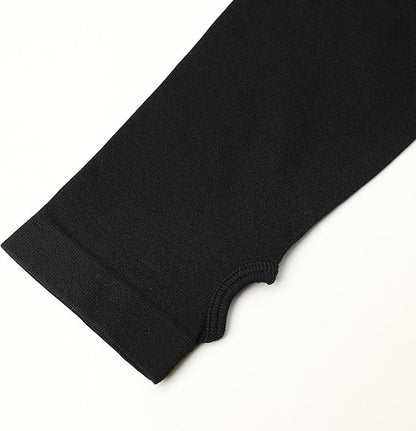 E4M Men’s Thermals Top and Bottom Set - Men’s Long Johns with Ski Mask, Black