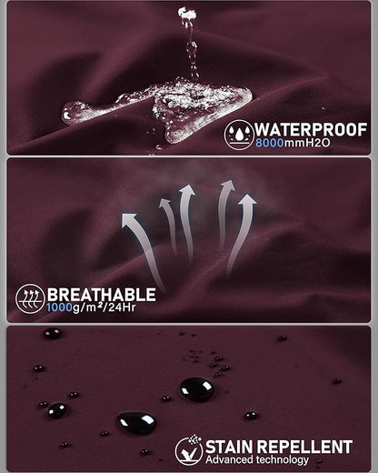 33,000ft Women's Lightweight Softshell Jacket Fleece Lined Windbreaker Waterproof Warm Jacket for Running Golf Hiking