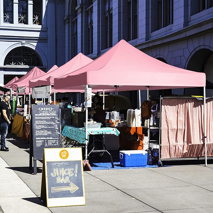 10x10 Pop Up Canopy Tent for Outdoor Commercial Instant Sun Shelter,Pink