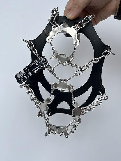 WIN.MAX Crampons for Shoes, Traction Cleats Ice Snow Grips with 19 Stainless Steel Spikes, Shoe Talons Anti - Slip Boots Spikes for Walking, Jogging, Climbing and Hiking