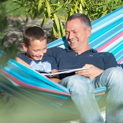 LA SIESTA Brisa Classic Hammock, Handmade, Weather-Resistant, Tear-Resistant Hammock for Indoor & Outdoor Relaxation, Size-King - Wave