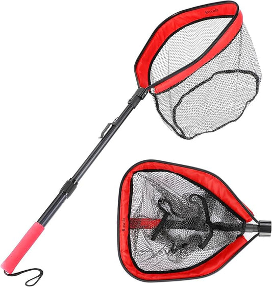 Floating Fishing Net, Foldable for Easy Storage, Retractable, Ideal for Bass, Trout, Kayak & Boat Fishing, Easy Catch & Release
