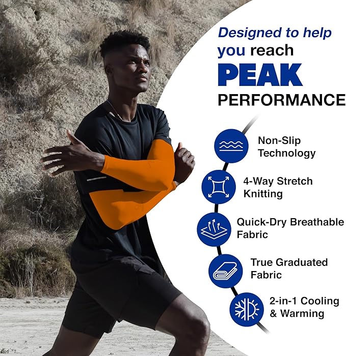 ARMORAY Arm Sleeves for Men or Women - Tattoo Cover Up - Cooling Sports Sleeve for Basketball Golf Football