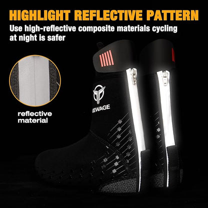 GEWAGE Cycling Shoe Covers -Warm Bike Shoe Covers - Windproof Mountain Road Cycling Overshoes - Cycling Shoe Cover for Men Women